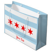 Flagge der Chicagoer Beutel Große Geschenktüte (Vorderseite Schrägansicht)