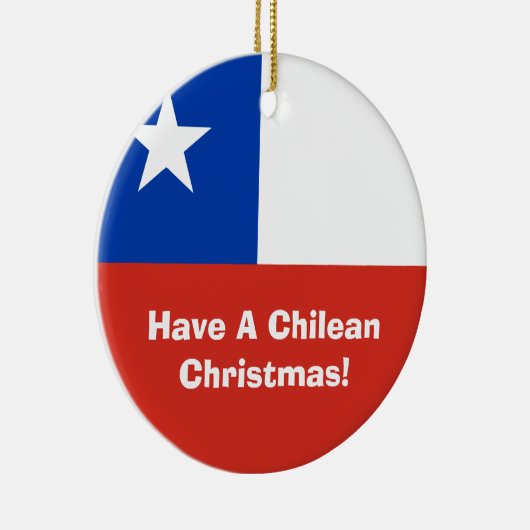 Flagge der Chile-Weihnachtsverzierung Keramikornament (Rechts)