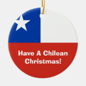 Flagge der Chile-Weihnachtsverzierung Keramikornament (Vorne)