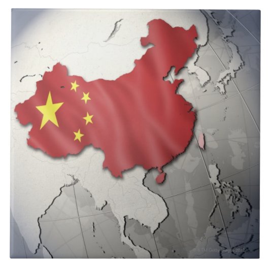 Flagge der China Fliese (Vorderseite)