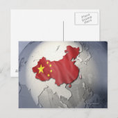 Flagge der China Postkarte (Vorne/Hinten)