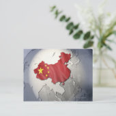 Flagge der China Postkarte (Stehend Vorderseite)