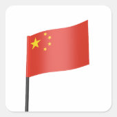 Flagge der China Quadratischer Aufkleber (Vorderseite)