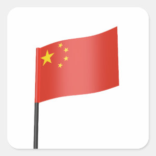 Flagge der China Quadratischer Aufkleber