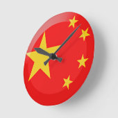 Flagge der China Runde Wanduhr (Winkel)
