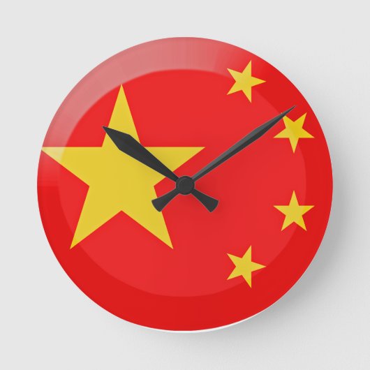 Flagge der China Runde Wanduhr (Vorderseite)