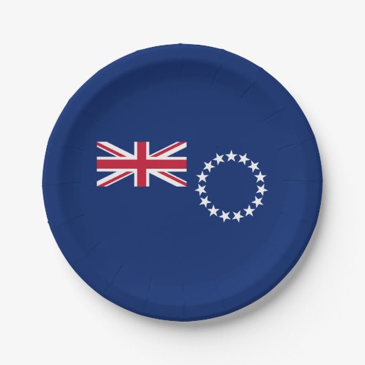Flagge der Cookinseln Pappteller (Vorderseite)