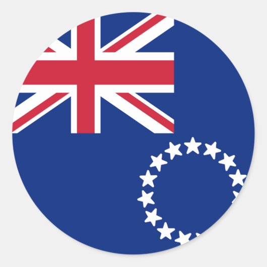 Flagge der Cookinseln Runder Aufkleber (Vorderseite)