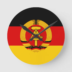 Flagge der DDR - Flagge der DDR (Ostdeutschland) Runde Wanduhr