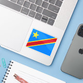 Flagge der Demokratischen Republik Kongo Aufkleber (Laptop mit iPhone)