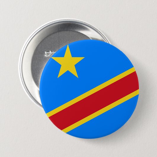 Flagge der Demokratischen Republik Kongo Button (Vorne & Hinten)