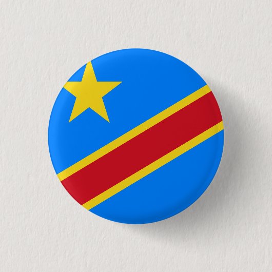 Flagge der Demokratischen Republik Kongo Button (Vorderseite)