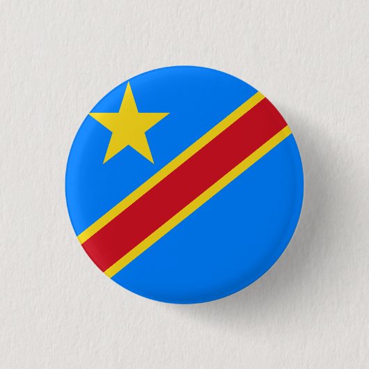 Flagge der Demokratischen Republik Kongo Button (Vorderseite)
