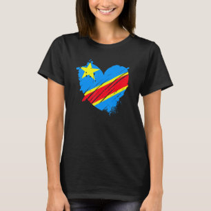 Flagge der Demokratischen Republik Kongo Ich Liebe T-Shirt