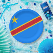 Flagge der Demokratischen Republik Kongo Pappteller (Party)