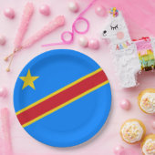 Flagge der Demokratischen Republik Kongo Pappteller (Party)