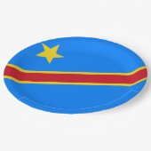 Flagge der Demokratischen Republik Kongo Pappteller (Schrägansicht)