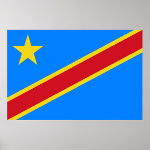 Flagge der Demokratischen Republik Kongo Poster