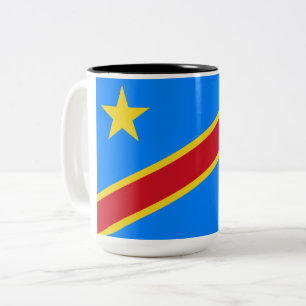Flagge der Demokratischen Republik Kongo Zweifarbige Tasse