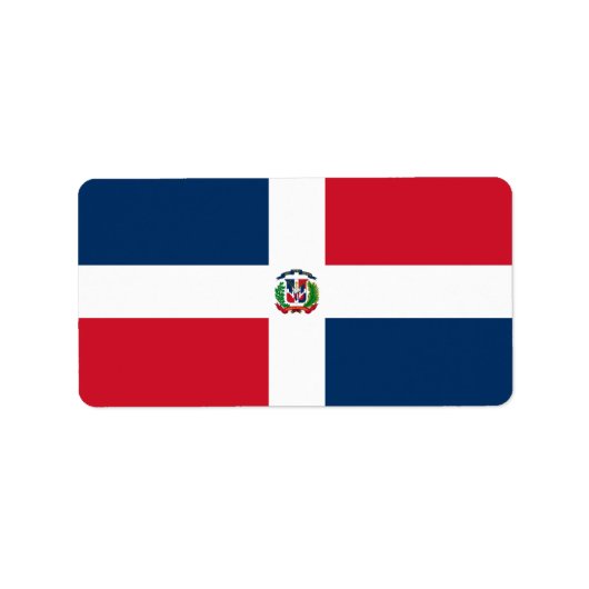 Flagge der Dominikanischen Republik Adressaufkleber (Vorne)