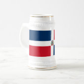Flagge der Dominikanischen Republik Bierglas (Vorderseite Links)