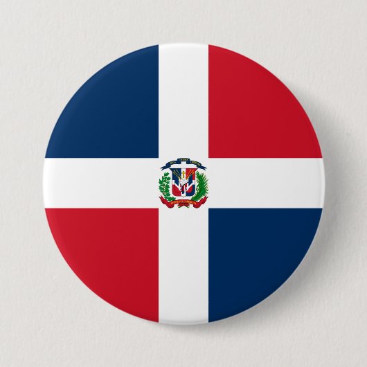 Flagge der Dominikanischen Republik Button (Vorderseite)