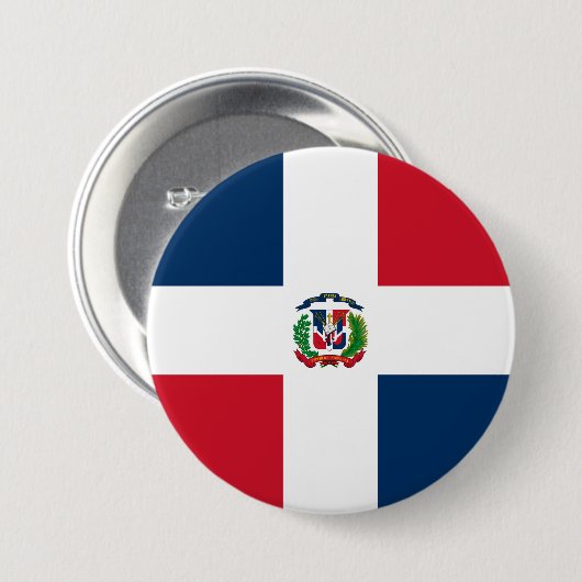 Flagge der Dominikanischen Republik Button (Vorne & Hinten)
