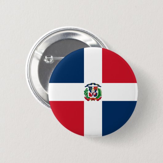 Flagge der Dominikanischen Republik Button (Vorne & Hinten)