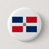 Flagge der Dominikanischen Republik Button (Vorderseite)