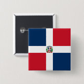 Flagge der Dominikanischen Republik Button (Vorne & Hinten)