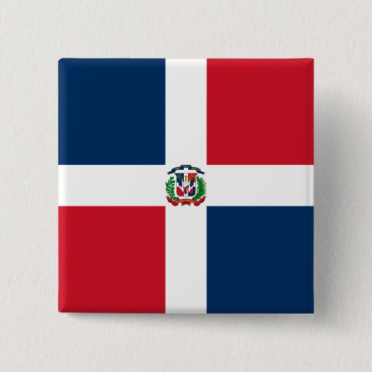 Flagge der Dominikanischen Republik Button (Vorderseite)