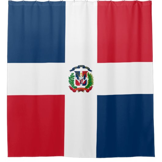 Flagge der Dominikanischen Republik Duschvorhang (Vorderseite)