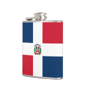 Flagge der Dominikanischen Republik Flachmann (Links)