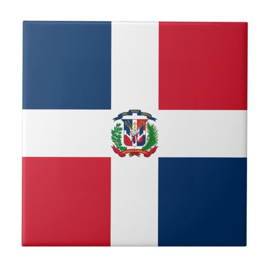 Flagge der Dominikanischen Republik Fliese (Vorderseite)