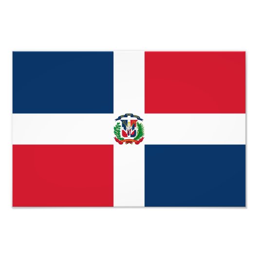 Flagge der Dominikanischen Republik Fotodruck (Vorne)