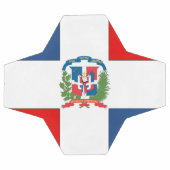 Flagge der Dominikanischen Republik Fußball (Flach)
