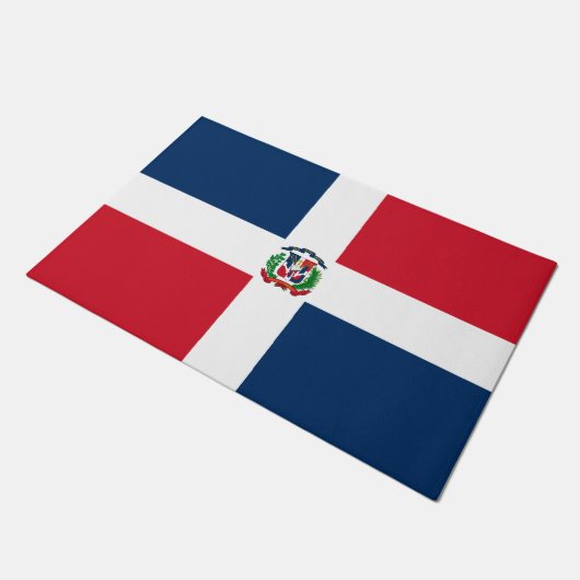 Flagge der Dominikanischen Republik Fußmatte (Schrägansicht)