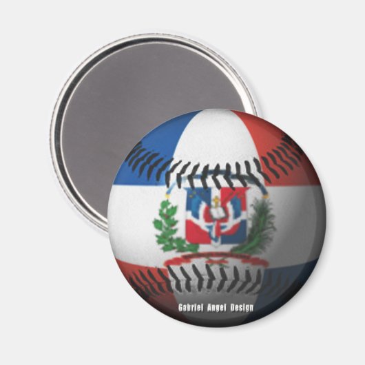 Flagge der Dominikanischen Republik gedeckter Base Magnet (Vorderseite/Rückseite)