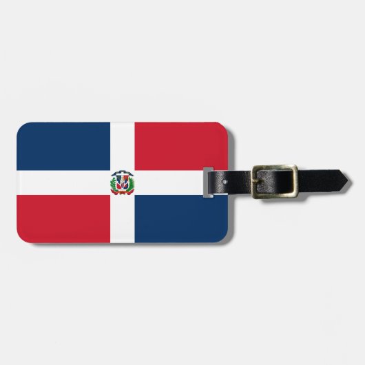Flagge der Dominikanischen Republik Gepäckanhänger (Vorderseite horizontal)