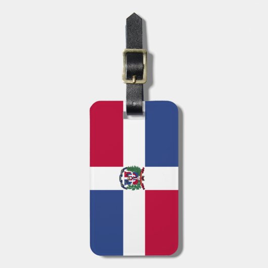 Flagge der Dominikanischen Republik Gepäckanhänger (Vorderseite vertikal)