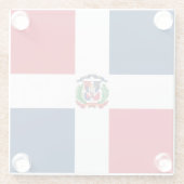 Flagge der Dominikanischen Republik Glasuntersetzer (Rückseite)