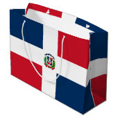 Flagge der Dominikanischen Republik Große Geschenktüte (Rückseite Schrägansicht)