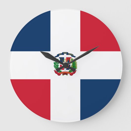 Flagge der Dominikanischen Republik Große Wanduhr (Vorderseite)