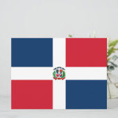 Flagge der Dominikanischen Republik Karte (Stehend Vorderseite)