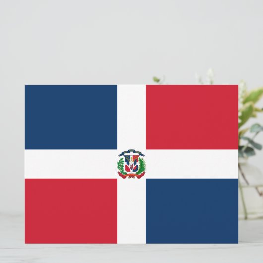 Flagge der Dominikanischen Republik Karte (Stehend Vorderseite)