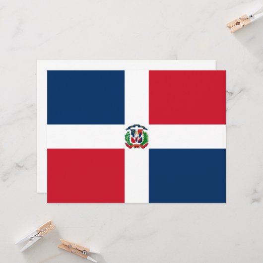 Flagge der Dominikanischen Republik Karte (Vorderseite/Rückseite Beispiel)