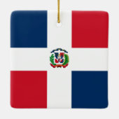 Flagge der Dominikanischen Republik Keramikornament (Rückseite)