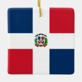 Flagge der Dominikanischen Republik Keramikornament (Vorderseite)