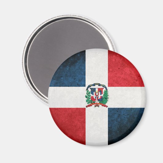 Flagge der Dominikanischen Republik Magnet (Vorderseite/Rückseite)