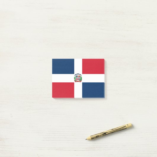 Flagge der Dominikanischen Republik nach dem IT-Sy Post-it Klebezettel (Auf Schreibtisch)